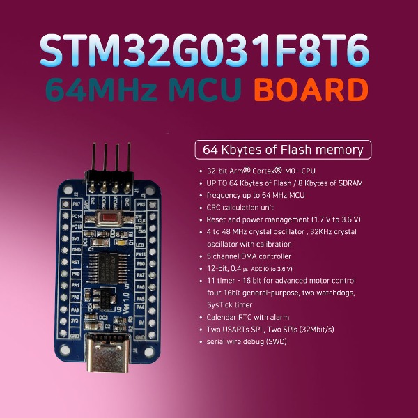 STM32 64MHz MCU STM32G031F8T6 32bit ARM Cortex M0+